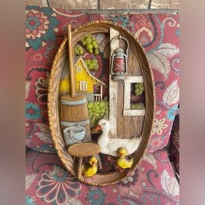 Rustic Farmhouse Wall Plaque with Ducks